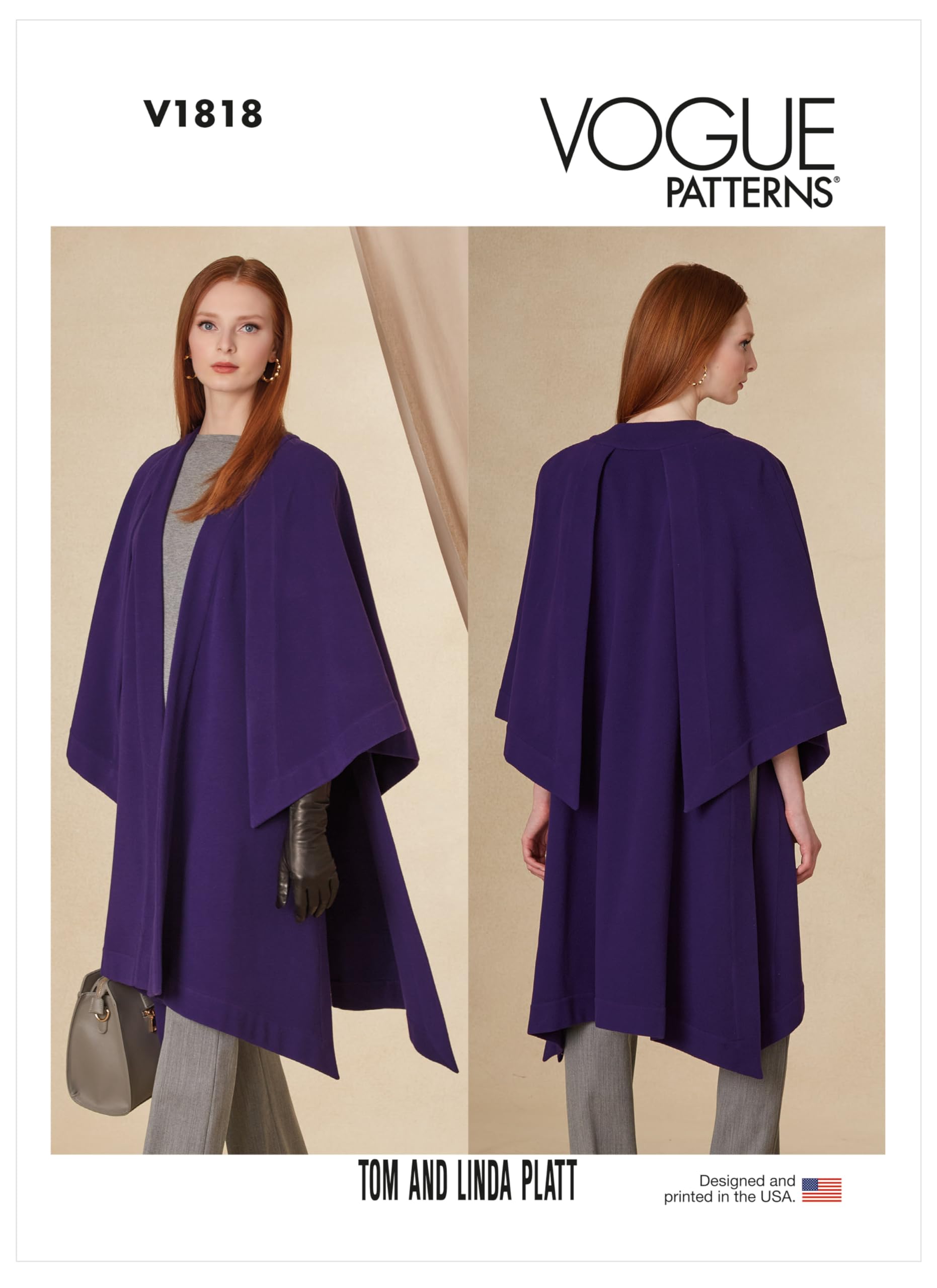 Vogue Patterns V1818A Misses Jacket A (XS-S-M-L-XL-XXL), Paper