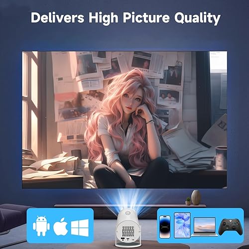 Miniatura 4 de Mini proyector HY300, proyector de película de techo, mini proyector interior, enfoque manual, compatible con teléfono, TV Stick, HDMI, USB