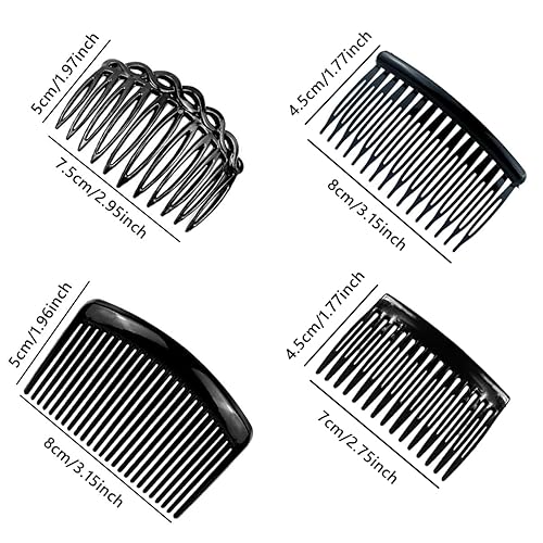 Miniatura 9 de 24 peines laterales para el cabello, peines de plástico ligero de 1125 dientes para mujeres y niñas (11 dientes, 25 dientes)