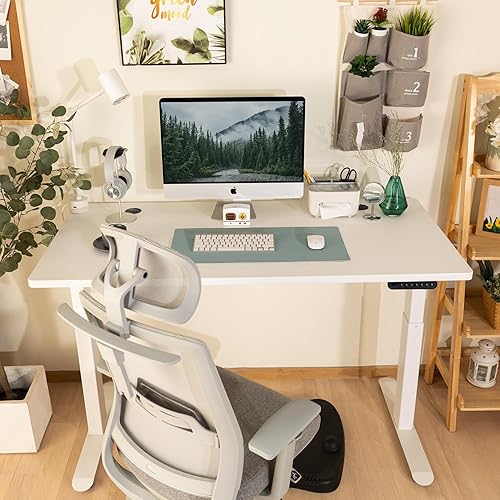 Miniatura 35 de Escritorio eléctrico de pie de 55 x 28 pulgadas, altura de doble motor ajustable, estilo moderno, negro mate, rectangular, 55 pulgadas de largo x 28