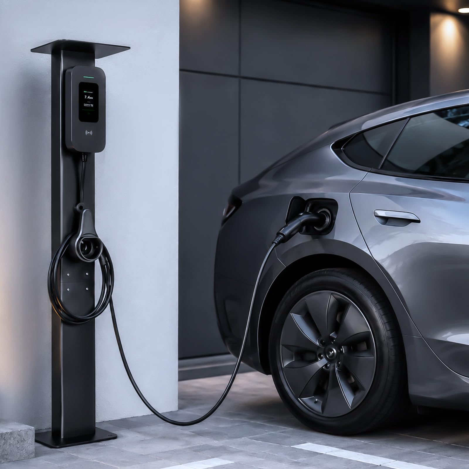 Wallbox podstawa stojaka z uchwytem na kabel, odporny na warunki atmosferyczne stojak słupa ładowania EV, uniwersalny słupek montażowy do stacji ładowania samochodów elektrycznych