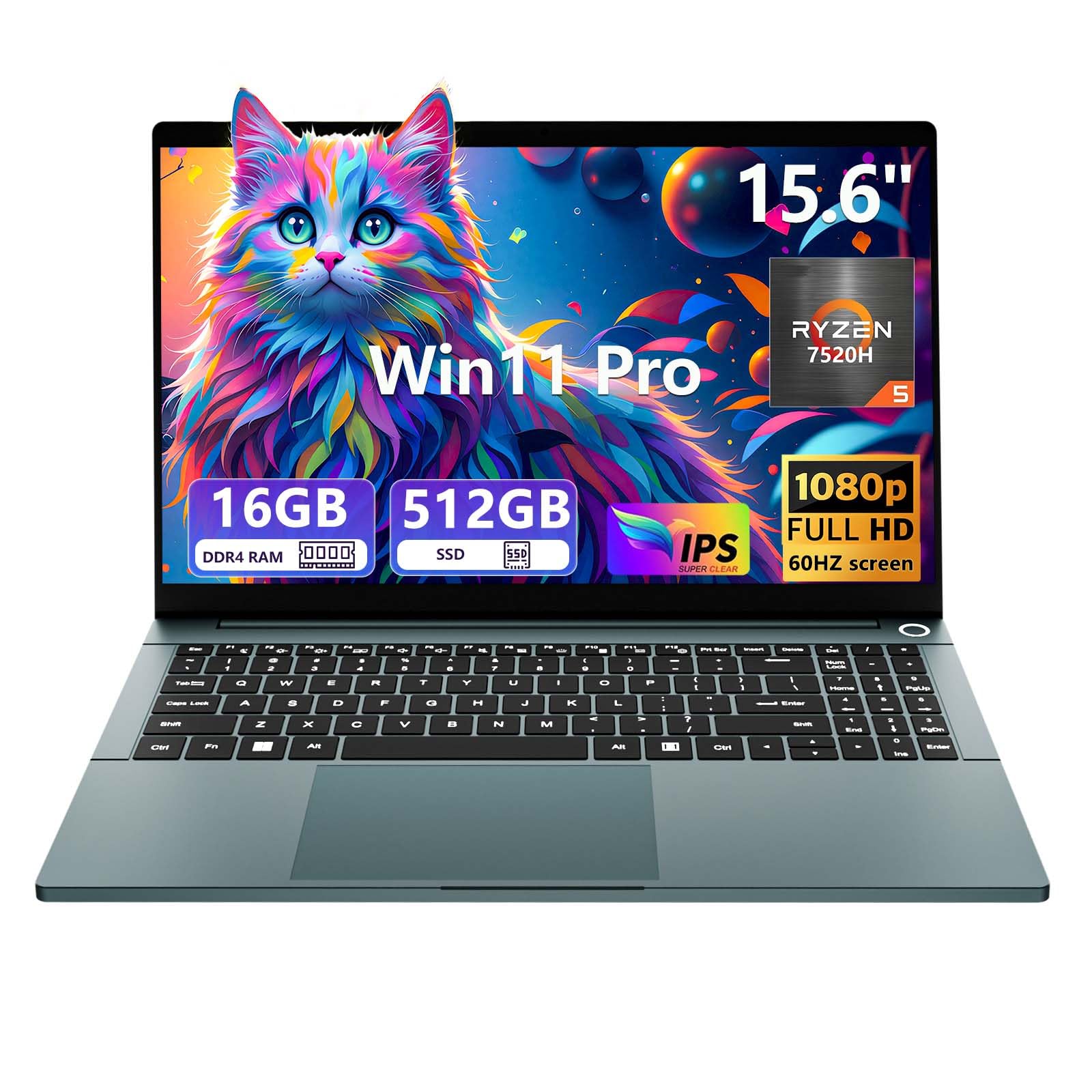 2025 Laptop Computer,15.6 inch Gaming Laptop, Ryzen 5 7520H, Radeon Graphics, 16 GB RAM,512GB SSD, Wi-Fi 5, Long Battery Life, Win 11 Pro & Offic, Backlit Keyboard,ryzen 5 laptops
