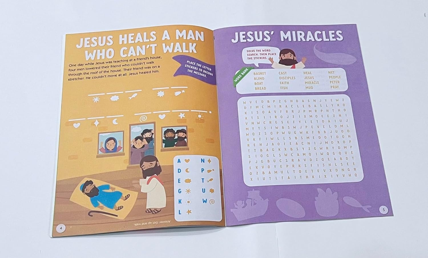 Bible Activity Stickers Jonah, Jesus, David, Moses Over 80 Stickers (Set of 4 Books)