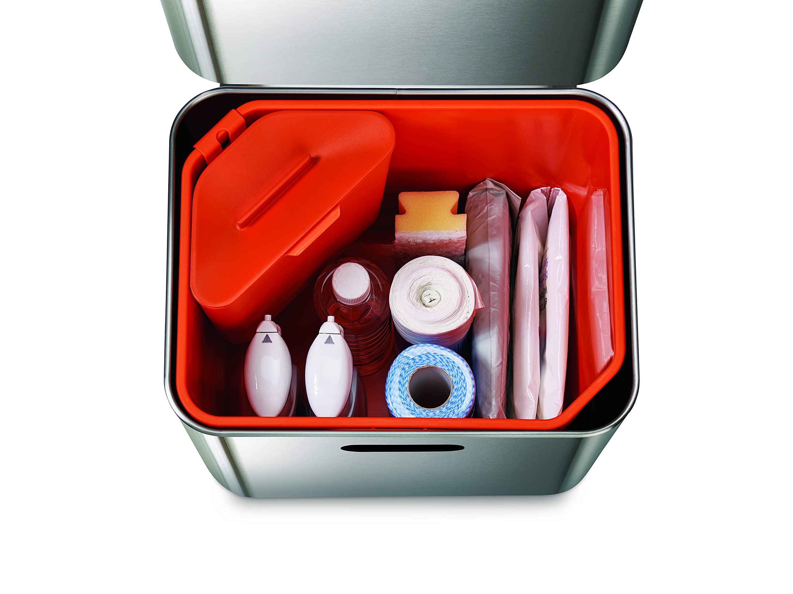 Joseph Joseph 30060 Intelligent Waste Totem Max Kitchen Trash Can and Recycle Unit with Compost Bin, 60 Liter/16 Gallon, Stainless Steel