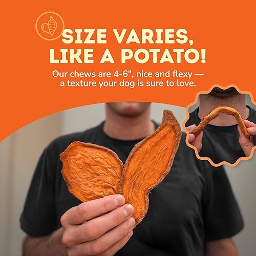 Miniatura 9 de Davie's - Golosinas para perros de batata, fabricadas en los Estados Unidos, altas en fibra, sin granos, veganas, sin conservantes, alternativa