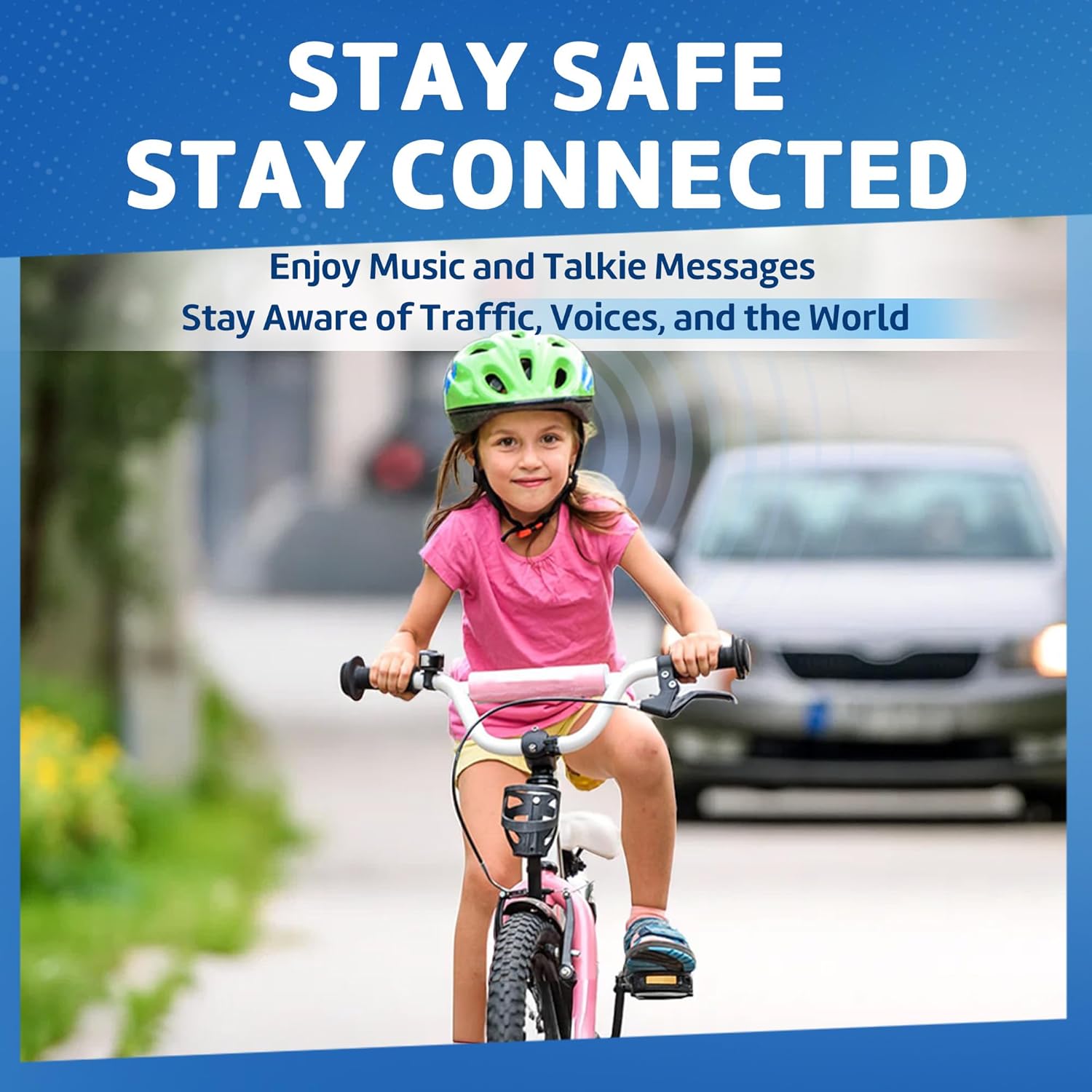 Kids Bluetooth Headphones, Air Conduction Open-Ear Headphones, Mic/Touch, 85dB Safe Volume & Parental Control, Clear Audio, 1.06oz, Rugged & Durable, IP54, 20H, Earbuds for School/Travel - Navy Red - Image 2