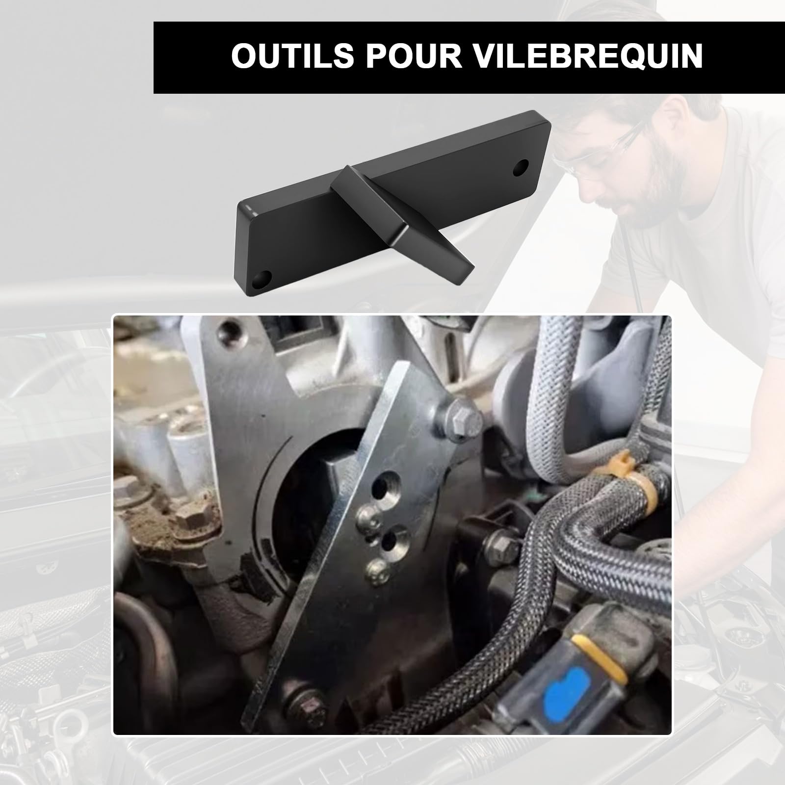 Lot de 8 outils de courroie de distribution moteur, outil de verrouillage et d'alignement d'arbre à cames compatible avec Peugeot 1.0 VTi 1.2 VTi 108 208 308, Citroën, PSA, Toyota 1.0, 1.2, Opel, EB0