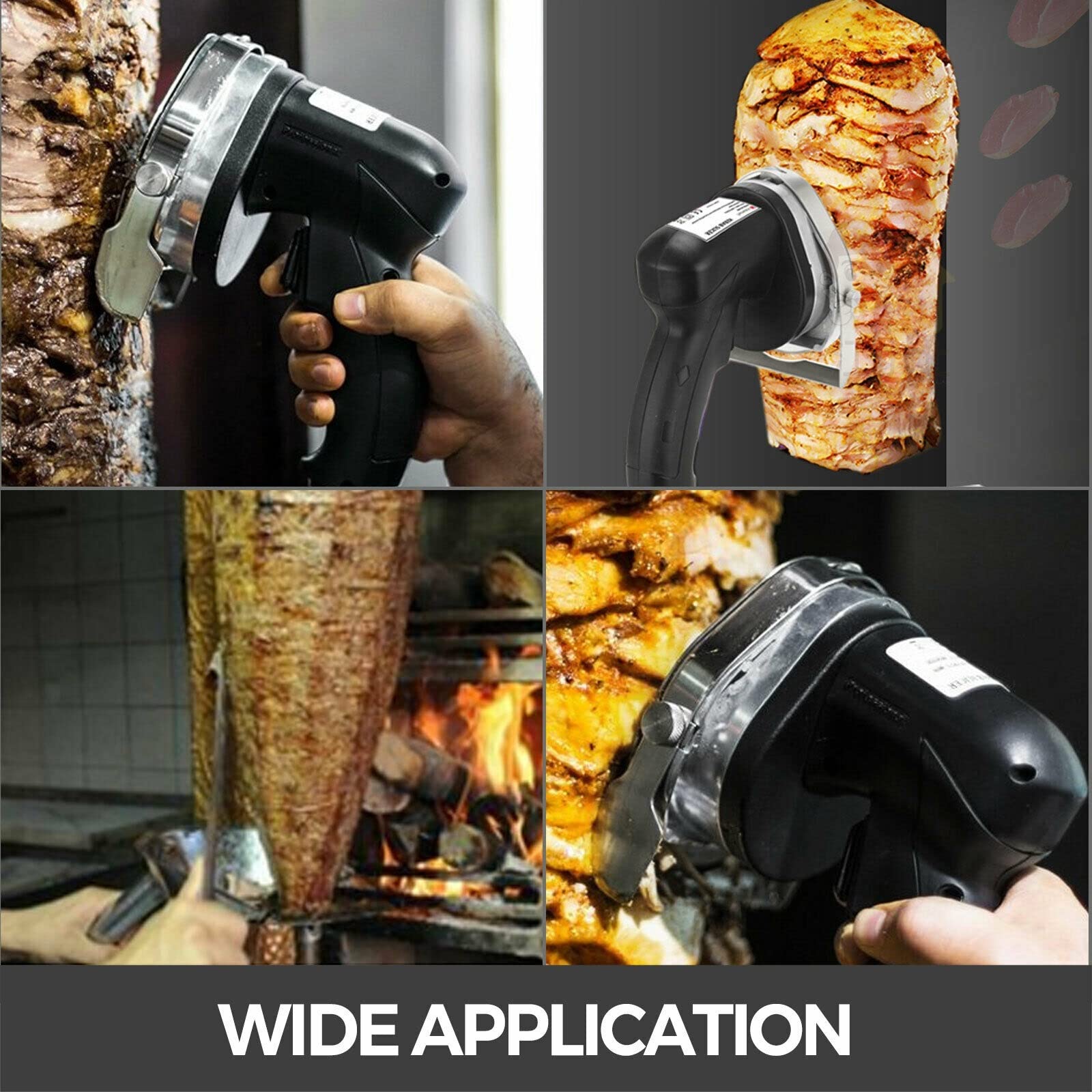 Kebab krajalnica 0-8mm elektryczny bezprzewodowy Kebab Doner nóż 2 ostrza Shawarma Cutter handlowa pieczeń Gyro maszyna do cięcia mięsa(Electric Slicer)