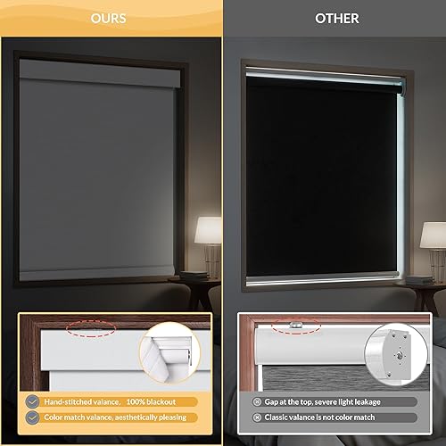 Vista 6 de Boolegon Persianas enrollables opacas y fáciles de instalar, sin cordones, para oscurecer la habitación, con protección UV, para el hogar, sala