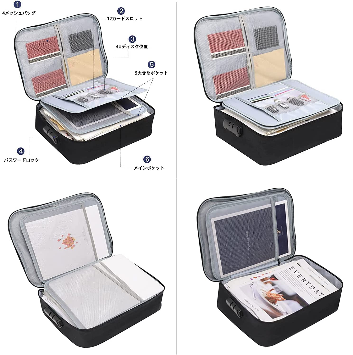 Amazon.co.jp: 書類収納バッグ キングジム 鍵付き ポーチ ファイル証明