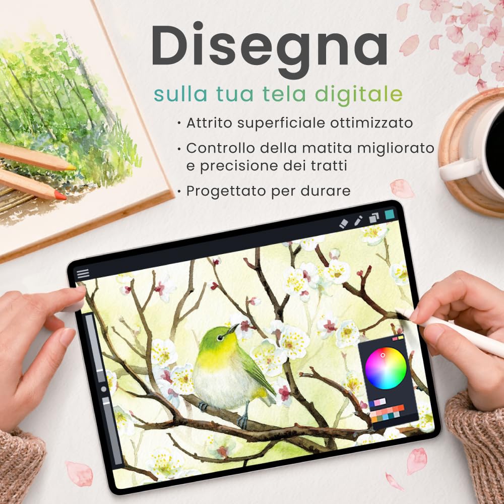 BELLEMOND 2 Pezzi Pellicola Protettiva per iPad Air 10.9" (2022/20) - Pellicola di Carta PET Opaca per Disegnare e Scrivere - WIPDA4109PL10