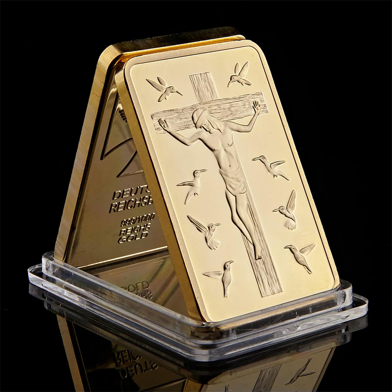 KPVVPEOX Souvenir World Christ Jesus Angel 1OZ Gold Bar Jesus&Angel Commemorative Coin Gifts-default