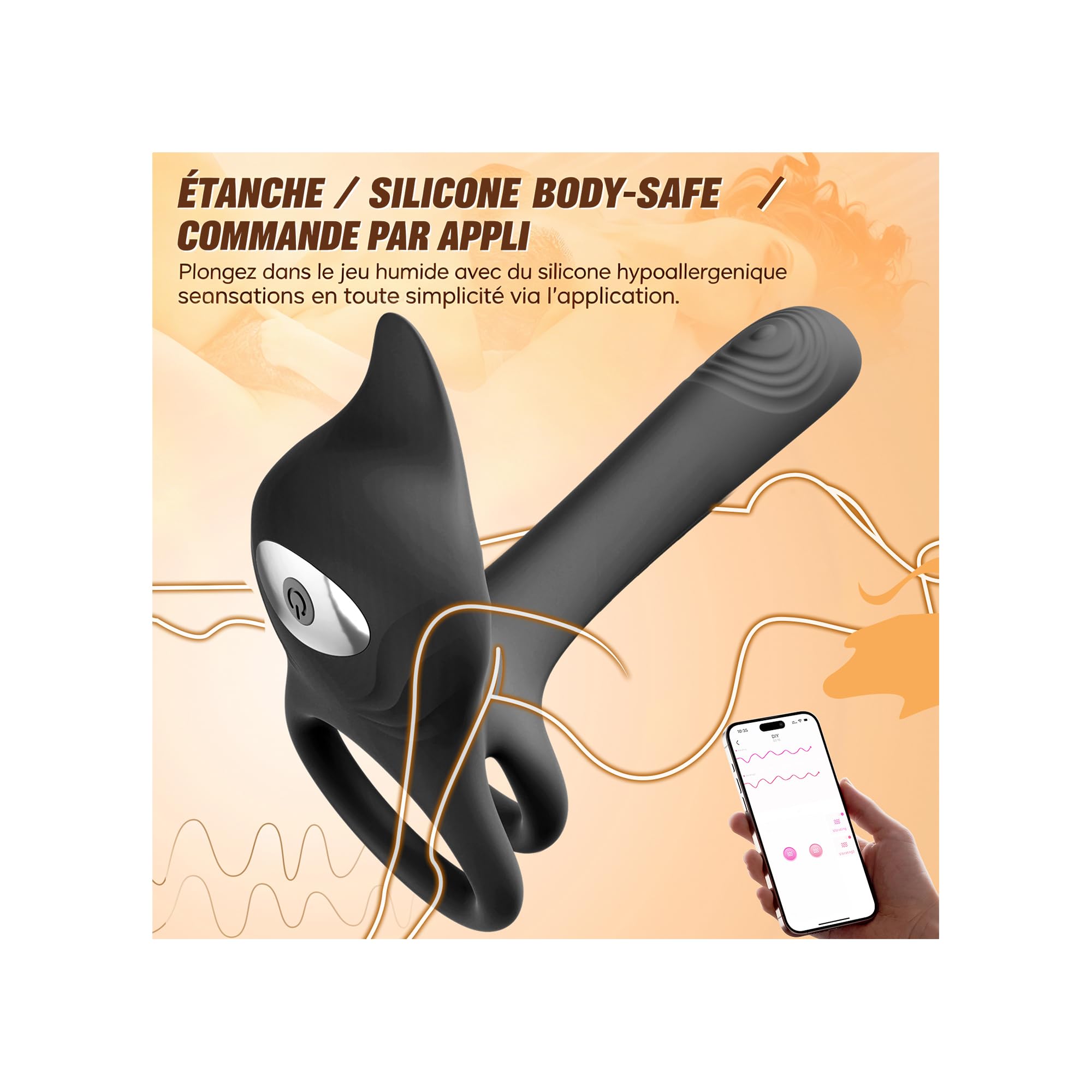 Anneau Penien - Anneau Homme Vibrant Sex Toýs Couple Homme, 10 Modes Sextoyse Homme Sex Toys, Anneaux de Pénis Sextoyse Couple Plaisir, Sex Toyspour Pour Homme, Anneau Vibrant Pénis Clitoridienne