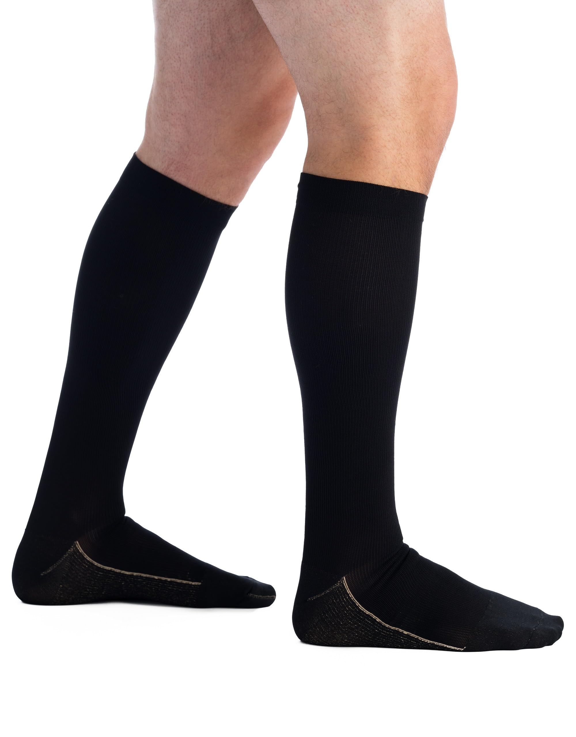 EvoNation Men’s Knee High 20-30 mmHg Graduated Compression Copper Socks – Firm Pressure Compression Support Stockings