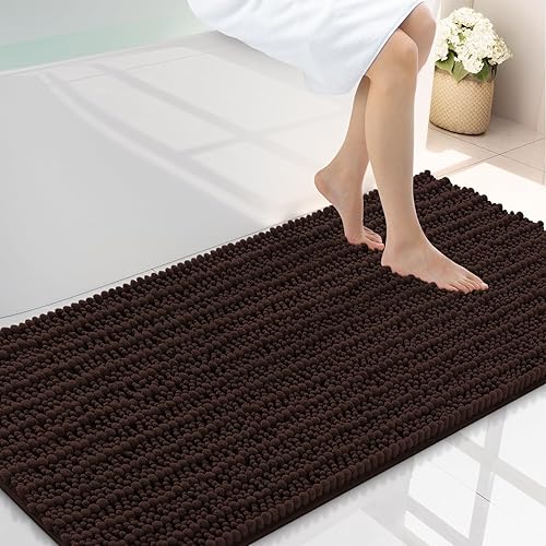 Miniatura 209 de Smiry Alfombras de Baño 24 x 16 pulgadas, Tapetes de Baño de Chenilla Extra Suaves y Absorbentes, Respaldo de Goma Antideslizante, Lavable a Azul