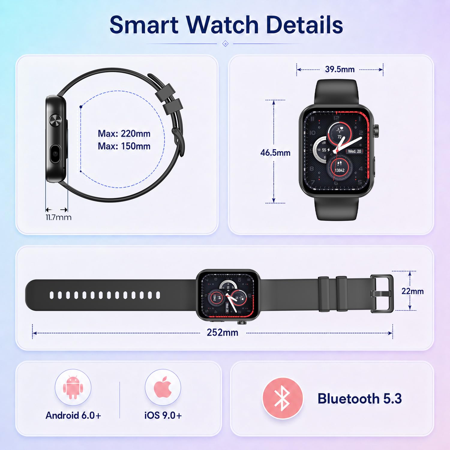 Smartwatch Damen mit Kamera & Video: Smart Watch Frauen 256MB Speicher Armbanduhr 1.91" LCD Touchscreen Schrittzähler Wasserdicht Bluetooth Telefonfunktion Herzfrequenz Schlaf Fitnessuhr 105 Sportmodi