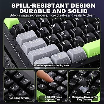 Amazon.com: YUNZII D98 Membrane Gaming Keyboard,RGB Backlit