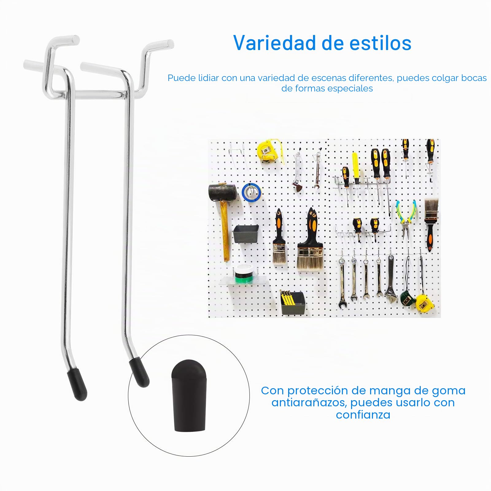 113pcs Pegboard Hooks Surtido, Peg Board Hook Attachments Conjunto y organización Storage Tienda Tools, para Organizar Varias Herramientas
