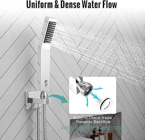 Miniatura 52 de SR SUN RISE Sistema de ducha montado en el techo de 12 pulgadas, mezclador de lluvia, sistema de cabezal de ducha de lluvia, dorado cepillado, Oro