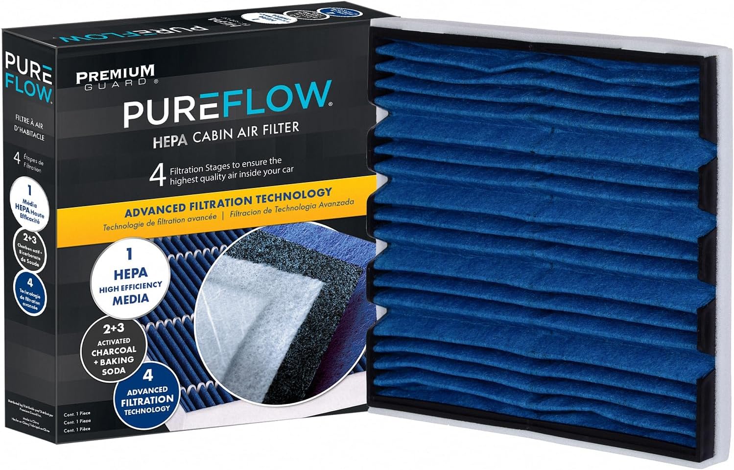 PureFlow HEPA Cabin Air Filter PC9957HX | Fits 2014-07 Chevrolet Tahoe, 2013-08 Tahoe, 2013-07 Silverado 2500