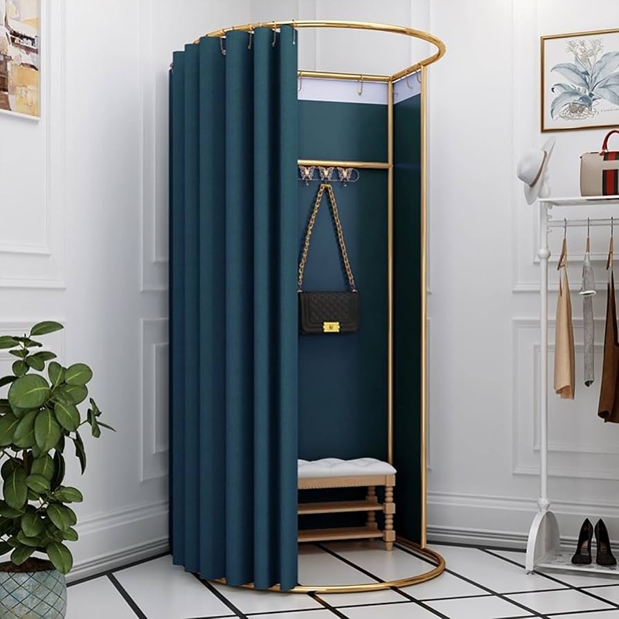 フィッティングルーム カーテン付きパーテーション 100×95×200cm 工場 直営 店家具・インテリア - フィッティングルーム カーテン