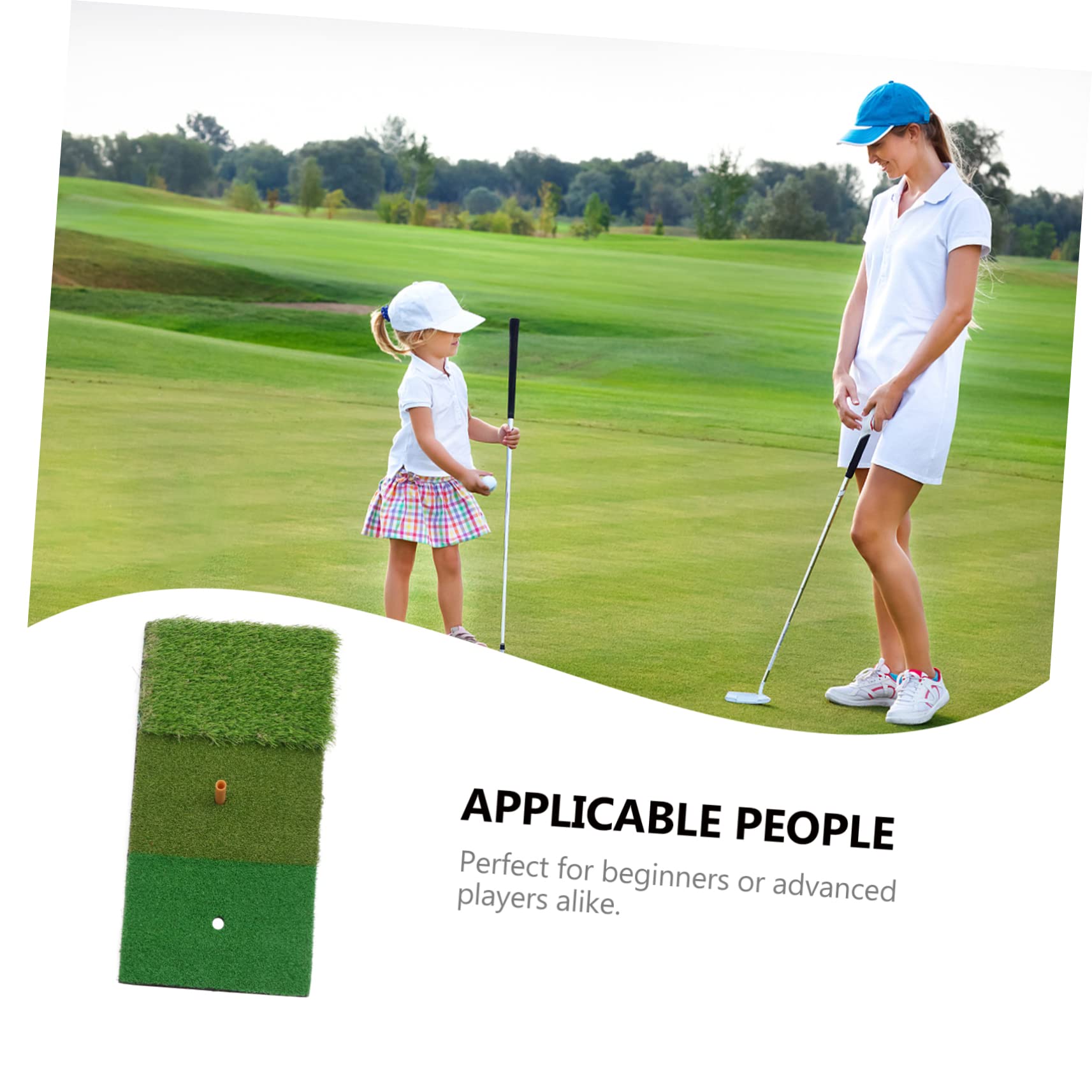 FOYTOKI Practice Mat Portable Swing Mat and Driving Pad Outdoor Indoor Training Green 3 Colors Long and Short Grass 30x60cm