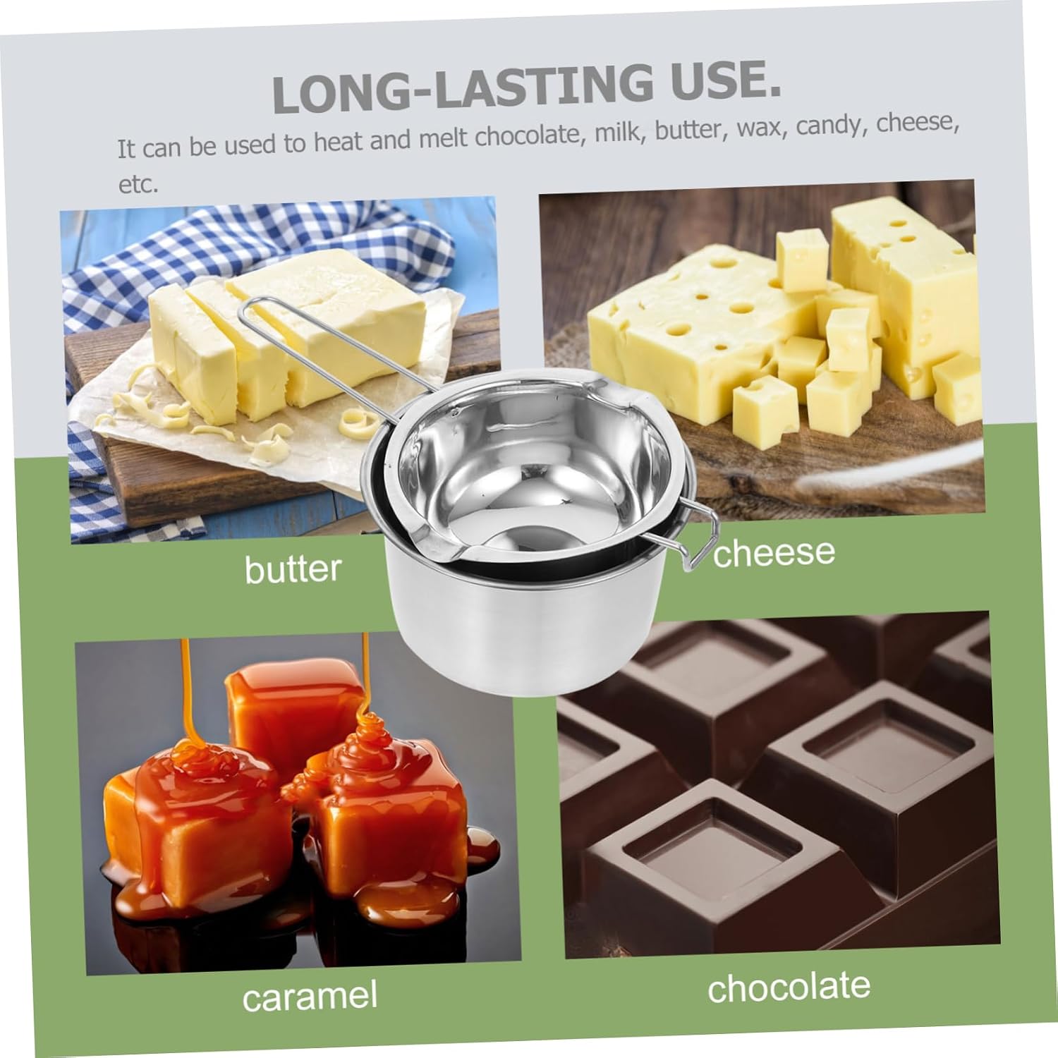 BESTOYARD 1set Double Boiler Pot for Melting Chocolate Butter Candy Stainless Steel Melting Pot for Candle Making and Cooking Easy to Clean