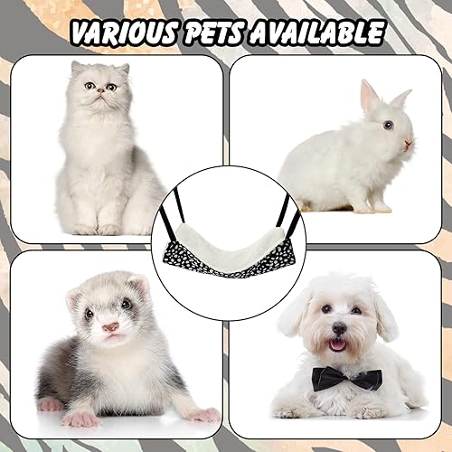 Miniatura 7 de BBTO Hamaca reversible para mascotas, hamaca colgante de felpa suave para gatos, cama de conejillo de indias, jaula para ratas, accesorios para