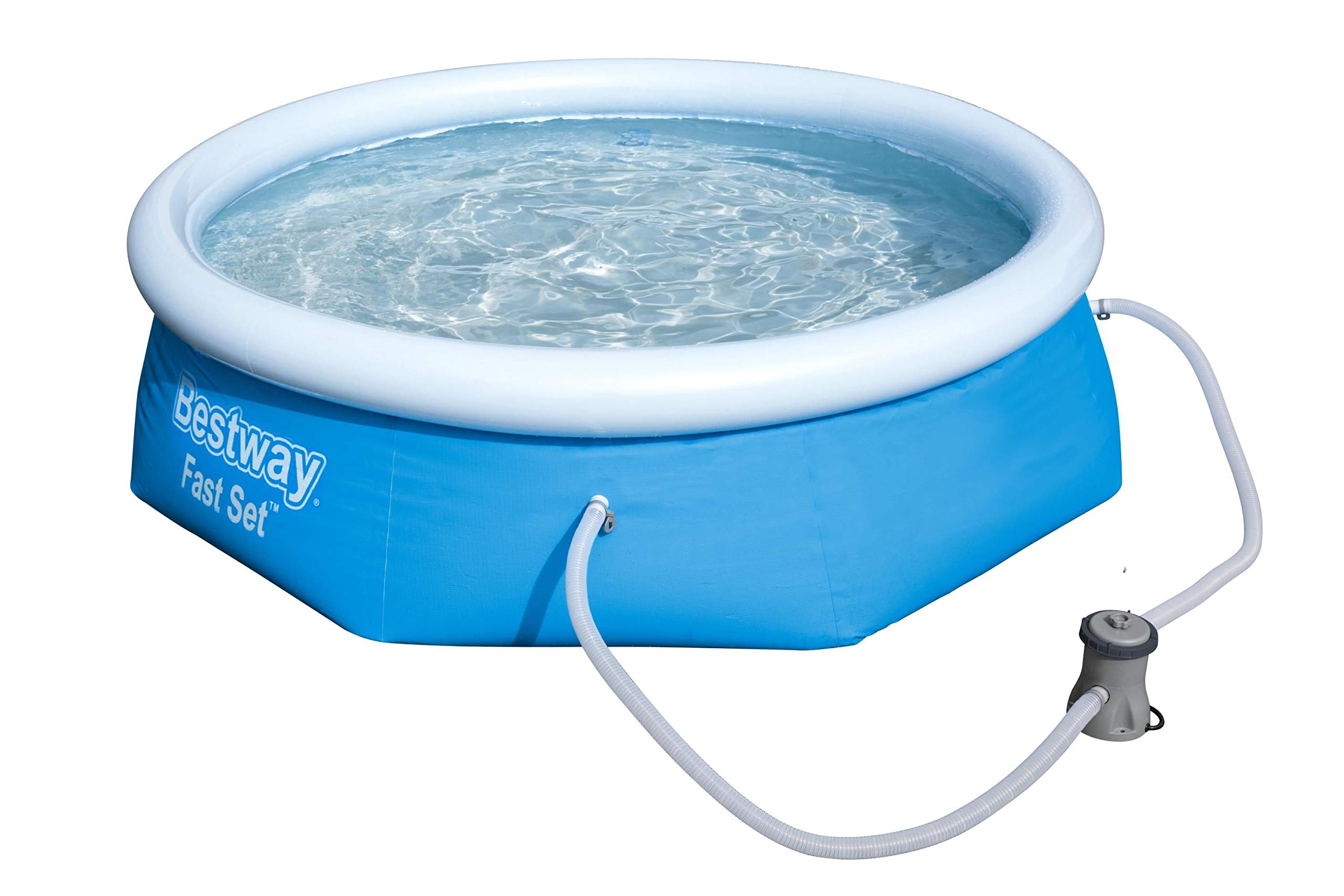 Bestway Fast Set Pool Set mit Filterpumpe, 244 x 66 cm, blau, 57268, 244x66 cm