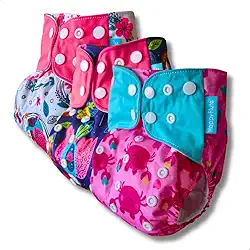 Kit 3 Fraldas Ecológicas Reutilizável De Pano + 3 Absorventes 6 camadas