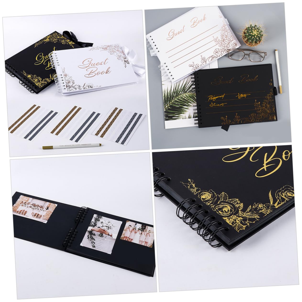 HOMSFOU Libro Degli Ospiti Per Ricevimento Album Ritagli Album Fotografico Libro Degli Ospiti Per Matrimonio