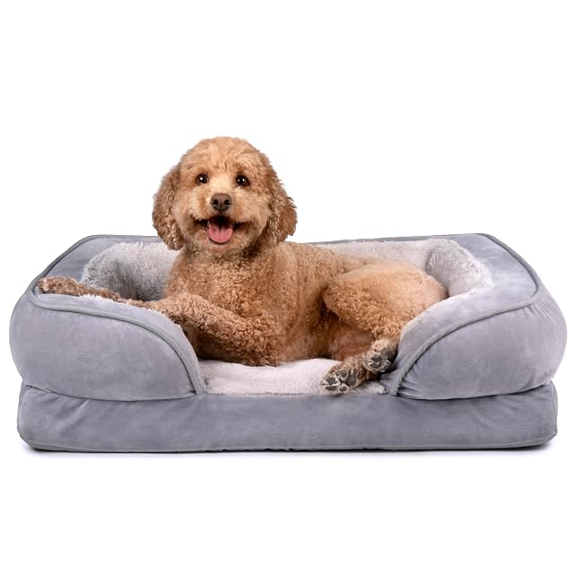 Furhaven Cama de Gel refrescante para Perros medianos/pequeños con Cojines extraíbles y Funda Lavable