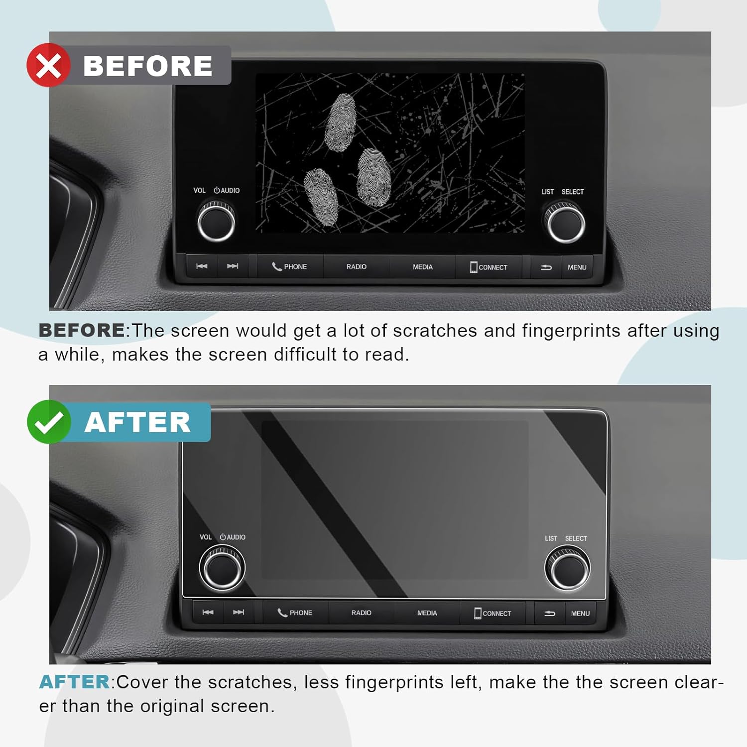 CDEFG for 2023 2024 2025 CR-V Screen Protector 2024 2025 CRV Pilot HR-V Civic Integra 7-inch Screen Protector Tempered Glass Screen Guard 2025 CRV Screen Cover 2025 2024 CR-V Accessory