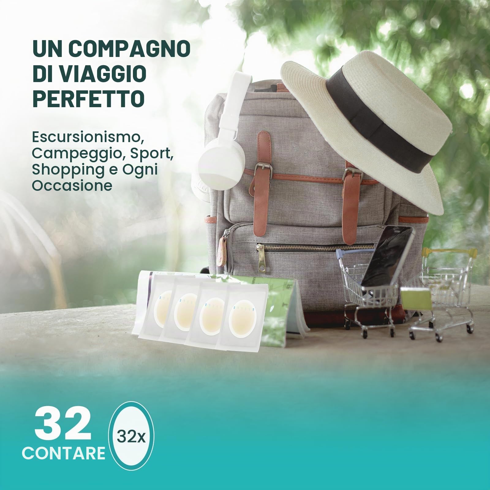 Promifun 32ct Bende adesive per vesciche in gel idrocolloide, impermeabili, per talloni, piedi, dita dei, dito, per prevenzione e recupero, Hydrocolloid Gel Blister Bandages(Heel Pack)