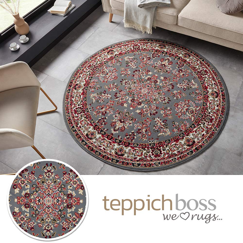 Hanse Home Design laagpolig woonkamertapijt, oosters - Zabul Perzische look, oosters tapijt voor eetkamer, woonkamer, slaapkamer, grijs, 120 x 160 cm