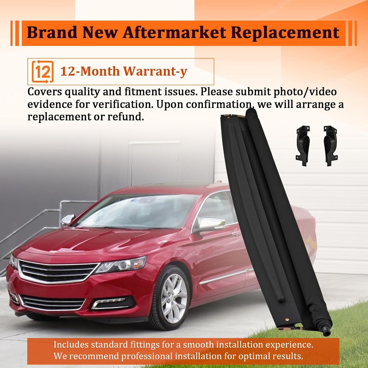 23133736 Jet Black Sunroof Sunshade Compatible with Chevy Impala 2014-2020