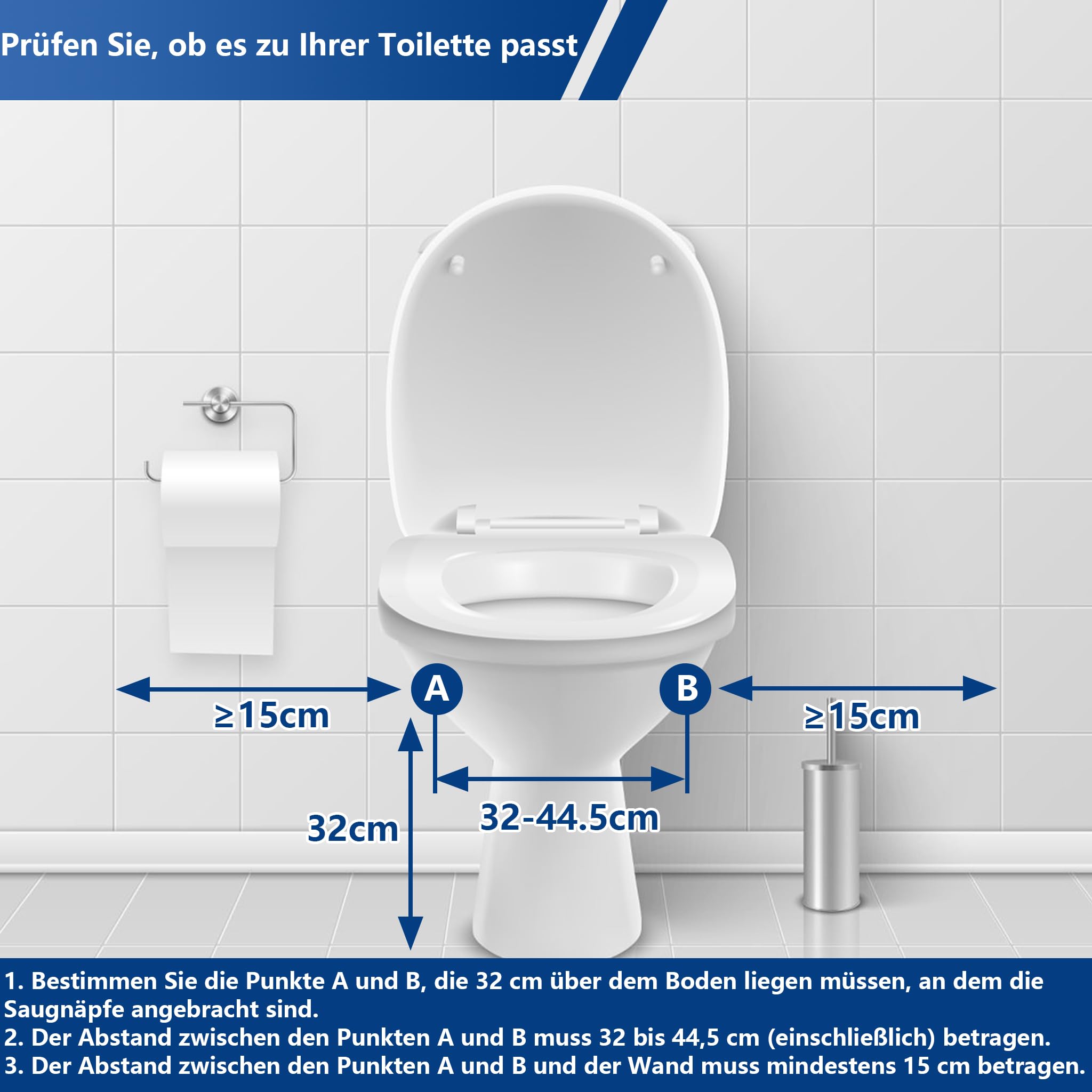 Aufun Aufstehhilfe Toilette, Höhenverstellbar Toilettensitzerhöhung mit Armlehnen, Robust WC Aufstehhilfe Ohne Bohren, Toiletten Haltegriffe für Senioren und Menschen mit Mobilitäts-Einschränkungen