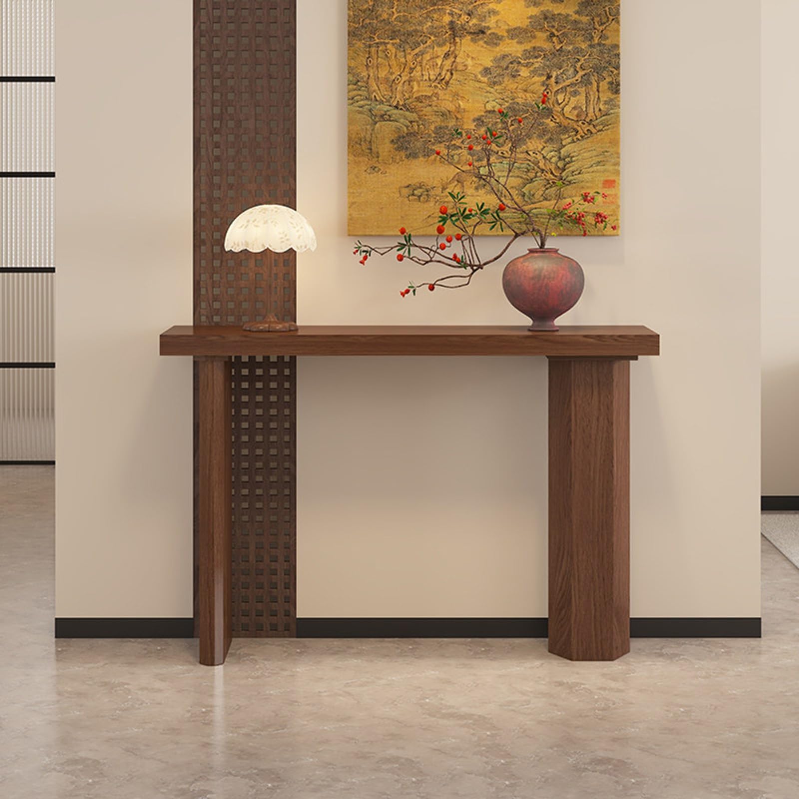 Mesa Entrada Madera Maciza para Decorar Recibidores Modernos y Pasillos