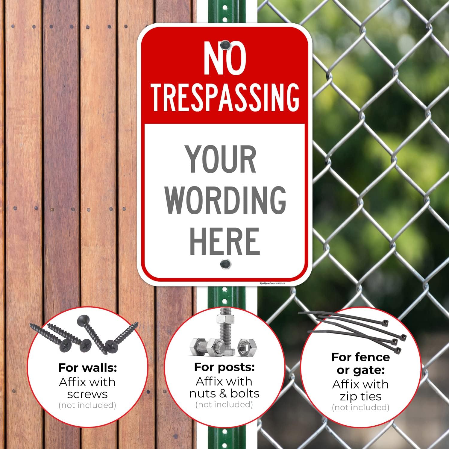 Custom No Trespassing Sign, Personalize for Business, School, Parking Lot, Driveway, for Outdoor/Indoor Use Sign, 12x18 Inches, Rust Free .063 Aluminum, Fade Resistant, Made in USA
