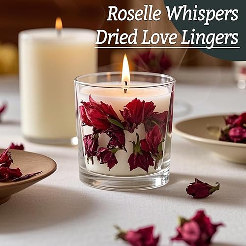 Miniatura 6 de Sukh Flores de hibisco secas para manualidades a granel, pétalos de flores naturales secados al aire de 3 onzas para suministros de fabricación