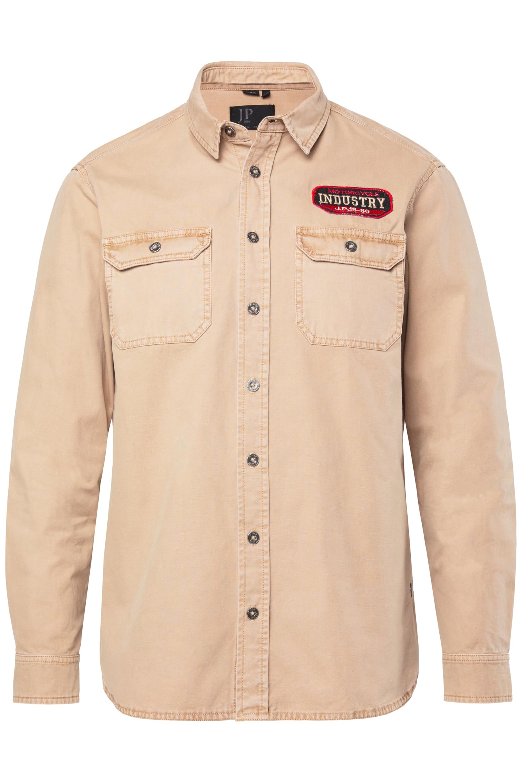 JP 1880 Herren große Größen Übergrößen Menswear L-8XL Overshirt, Hemd, Kentkragen, Vintage Look, Badges 844645