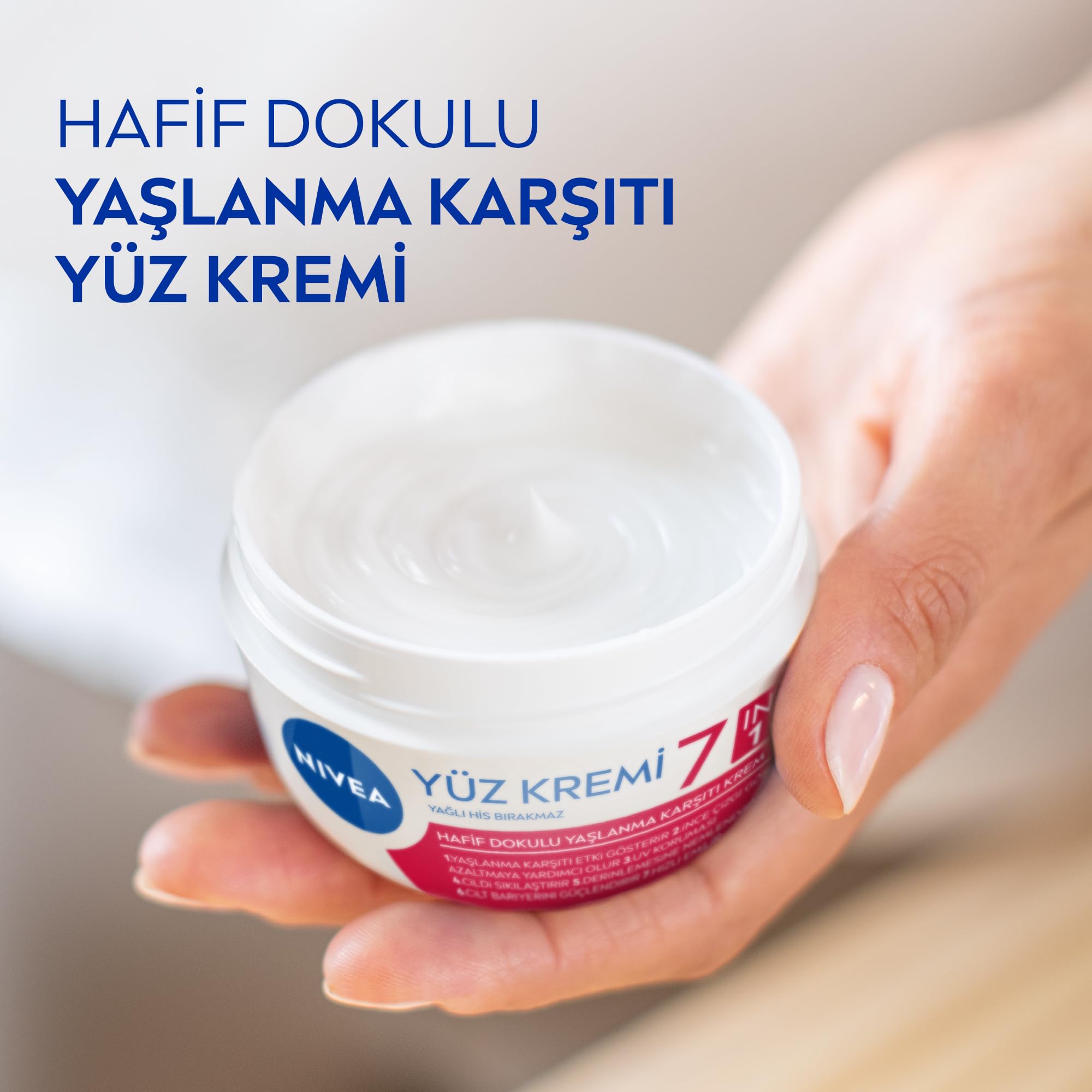 NIVEA Yaşlanma Karşıtı Yüz Kremi 100 ml, 24 Saat Nemlendirici Yüz Kremi, UV Koruması