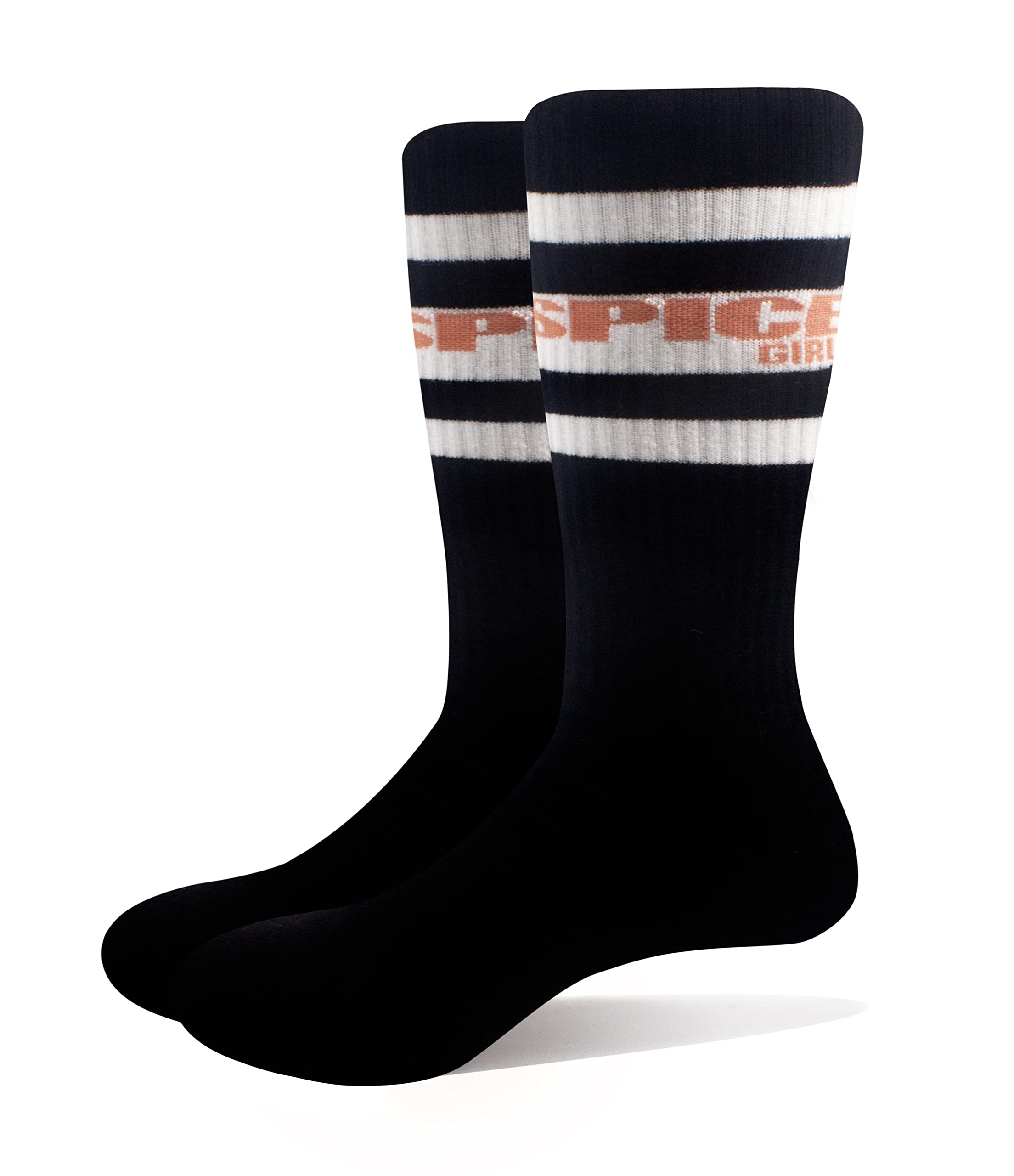 Spice GirlsUnisex Adult Stripe Logo Socks (8, 12) (Black/White)