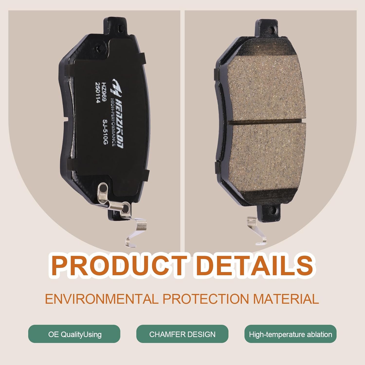 Front Ceramic Brake Pads with Hardware Kit for Nissan 2005-2006 Altima, 2004-2008 Maxima, 2003-2012 Murano, 2003-2005 Infiniti FX35/FX45