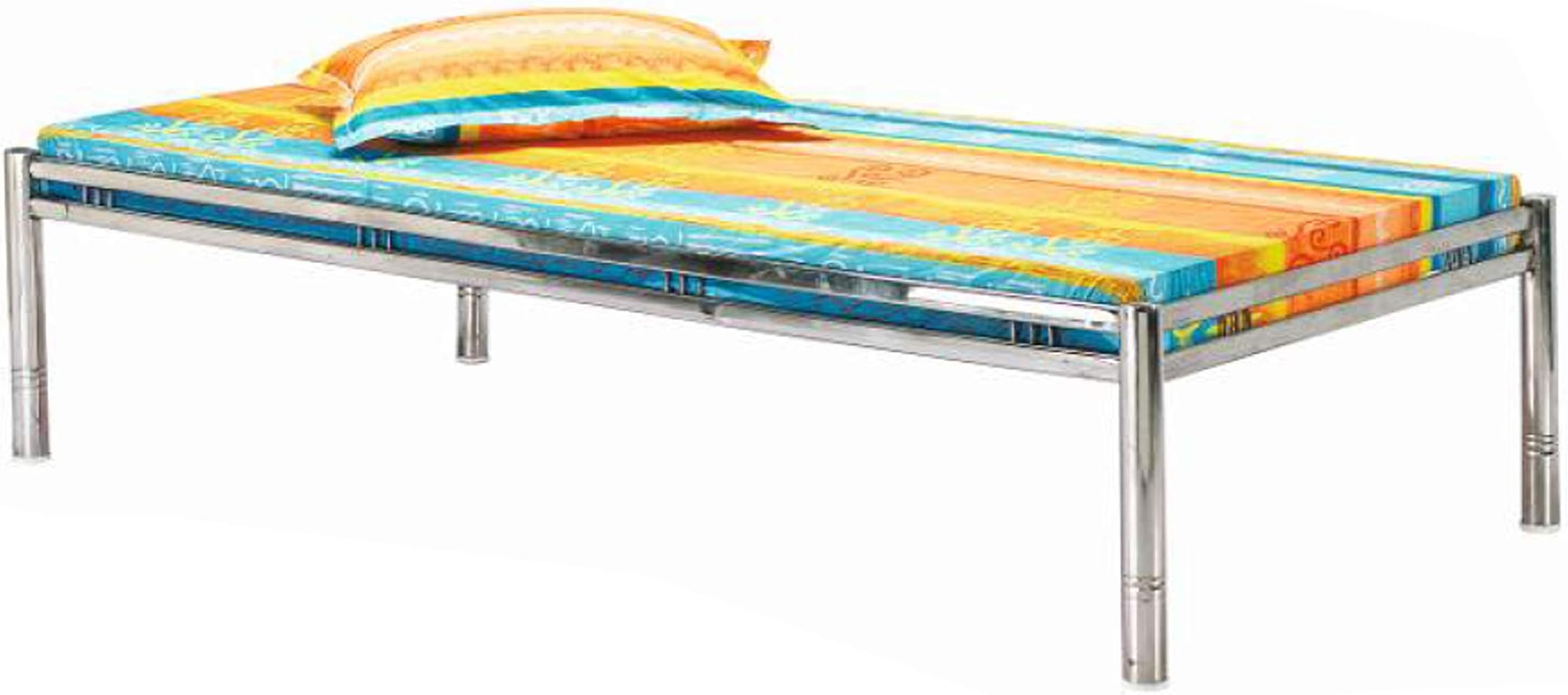 Pure Stainless Steel Bed Frame Without Mattress (3 X 6 Feet, Divan Bed 1)