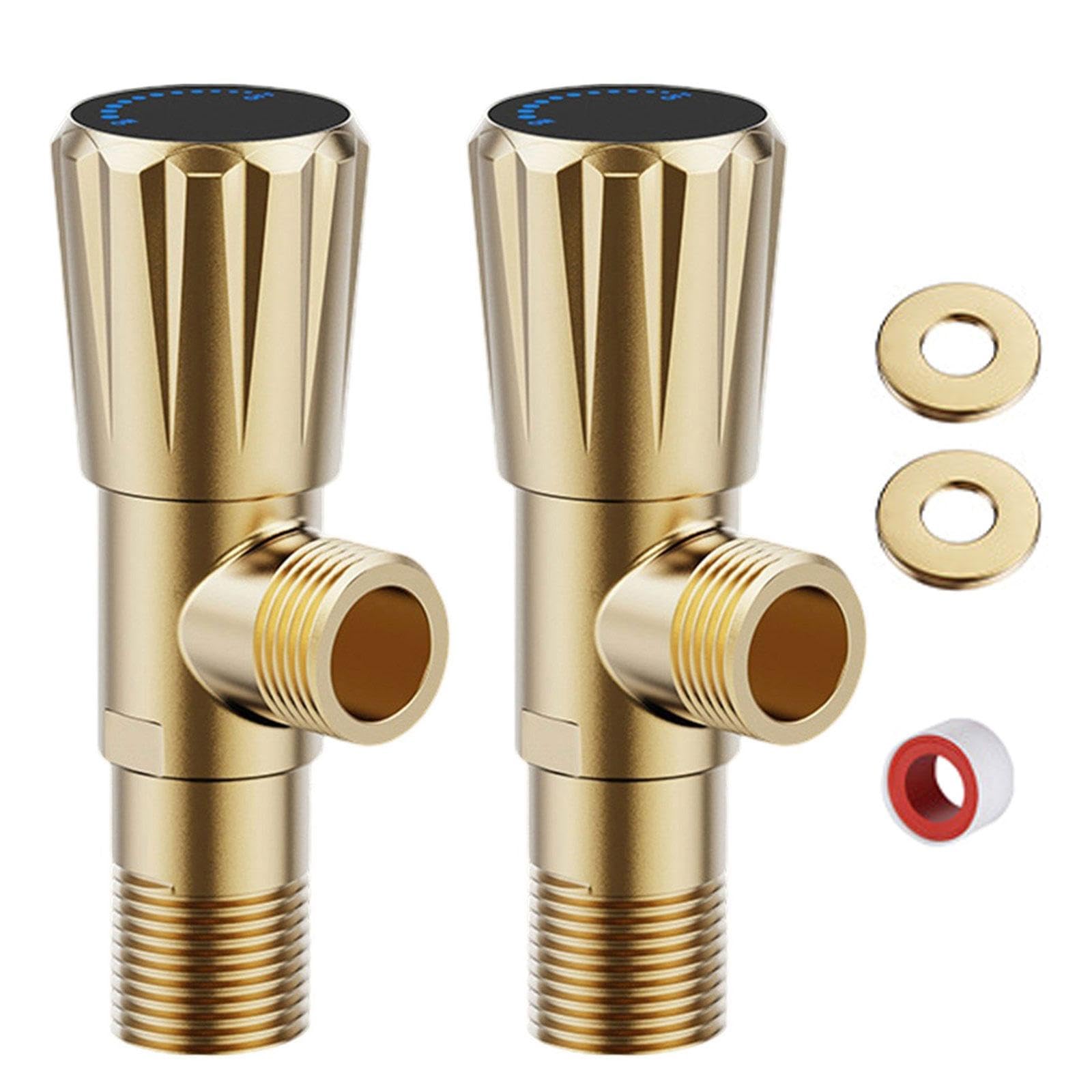 Woedpez Two Copper Colored P Strong Anti Leak Angles Valves Triangle High Pressure Resistant Angles For Bathroom Plumbing Fixtures Strong Leak Proof Stop