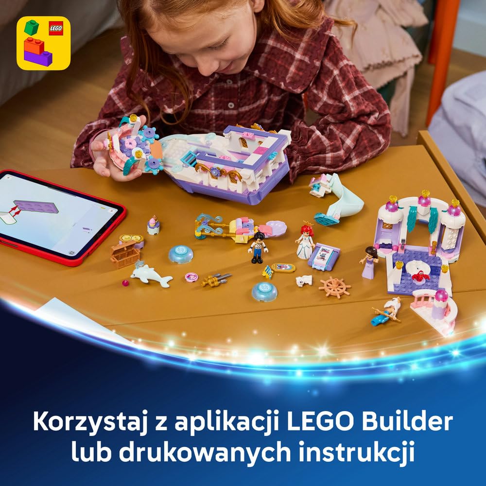 LEGO ǀ Disney Princess Królewska łódź weselna Arielki 43299 | Łódka z filmu Mała Syrenka Disneya, zabawka dla 6-latki, prezent dla dziewczynki i chłopca, klocki dla dzieci, 519 elementów