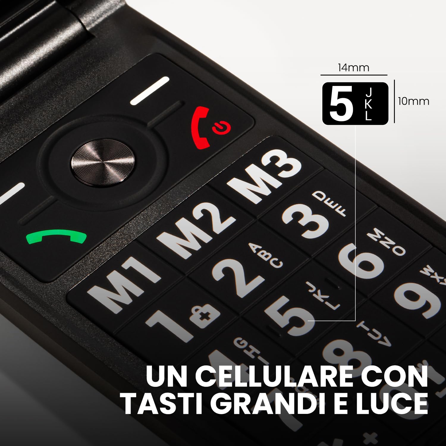 SPC TITAN 2 - Cellulare senior, tasti grandi, 4G, Nero | Suoneria 105dB, display da 2,4 pollici, grande batteria, 3 tasti di memoria diretta, facile e configurazione a distanza