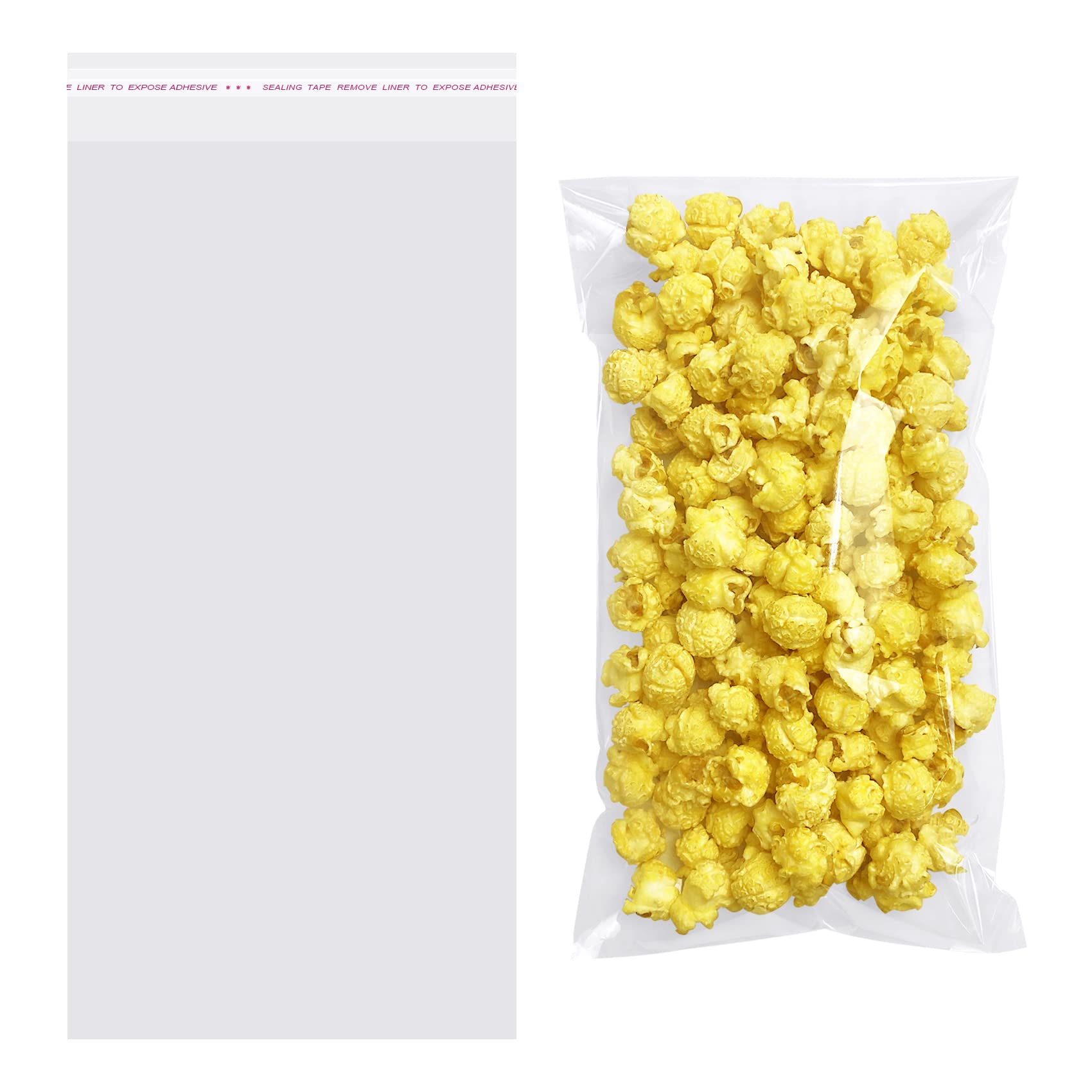 Morepack Self Sealing Cellophane Bags Self Adhesive,6x12 Inches Clear Resealable Cellophane Bags 200 Pieces