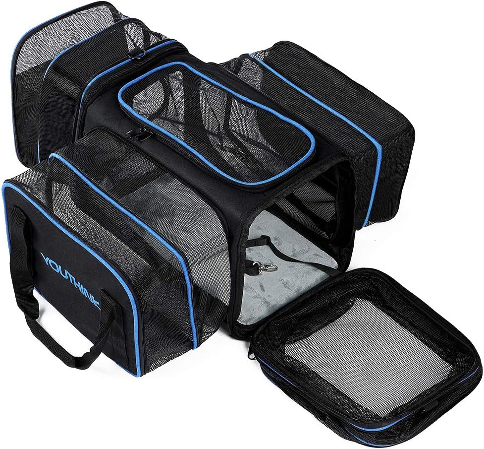 YOUTHINK Expandable Pet Carrier Airline Approved, Soft Sided Pet Travel Carrier for